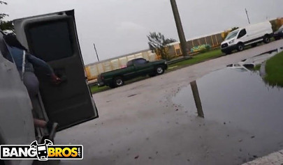 Shy teen brunette with a big ass picked up and pounded