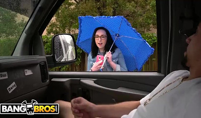 Shy teen brunette with a big ass picked up and pounded