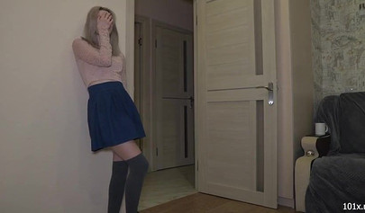 Naughty man cheats on his wife with a blonde teen