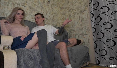 Naughty man cheats on his wife with a blonde teen