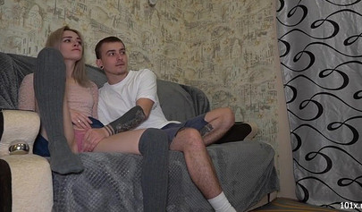 Naughty man cheats on his wife with a blonde teen