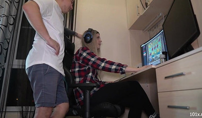 Naughty man cheats on his wife with a blonde teen