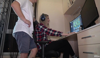 Naughty man cheats on his wife with a blonde teen