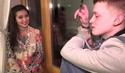 Tattooed milf with big boobs fucking a young man's shaft