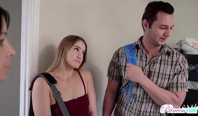 Insatiable brunette Kenzie Madison cumming all over a throbbing cock