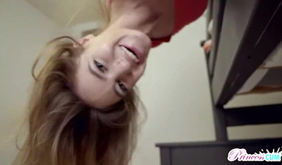 Insatiable brunette Kenzie Madison cumming all over a throbbing cock