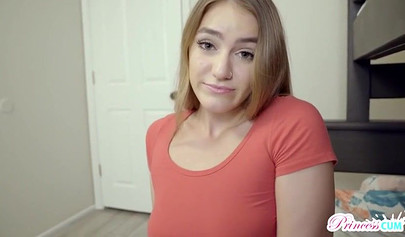 Insatiable brunette Kenzie Madison cumming all over a throbbing cock