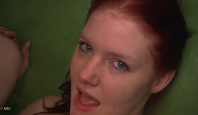 Young redhead passionately riding her tattooed boyfriend's delicious shaft