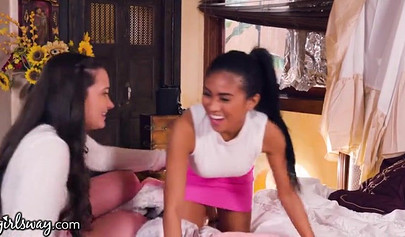 Interracial lesbian fuck for Gia Paige and Ember Snow