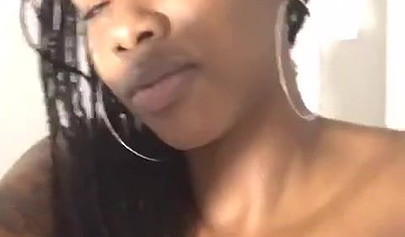 Creamy fingering orgasm for the black slut Badgurldnay