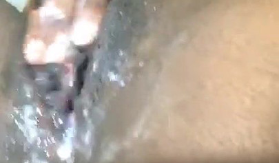 Creamy fingering orgasm for the black slut Badgurldnay