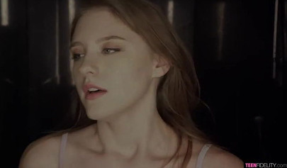 Seductive babe Melody Marks plays with a huge cock