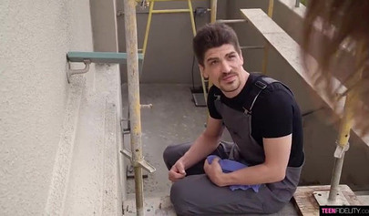 Seductive babe Melody Marks plays with a huge cock