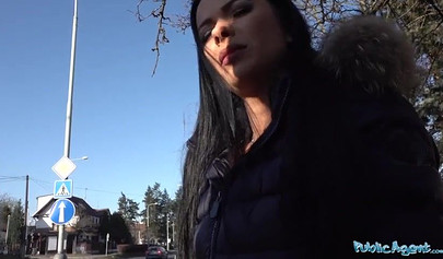 Busty teen skank Shalina Devine in real public sex