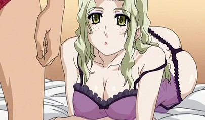 Uncensored Hentai featuring horny teens in a rough threesome