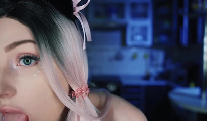 Inked-up babe with ponytails loves engaging in a kinky roleplay