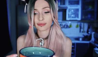 Inked-up babe with ponytails loves engaging in a kinky roleplay