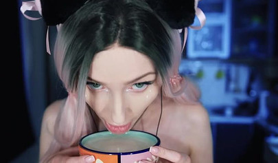 Inked-up babe with ponytails loves engaging in a kinky roleplay