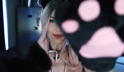 Inked-up babe with ponytails loves engaging in a kinky roleplay