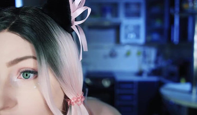 Inked-up babe with ponytails loves engaging in a kinky roleplay