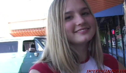 Ebony monster cock stretching Lynn Pleasant's tight pussy