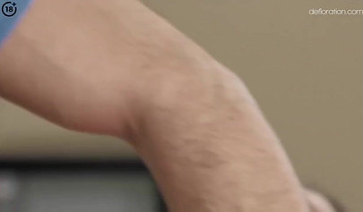 Defloration of a brunette teen with small but perky tits