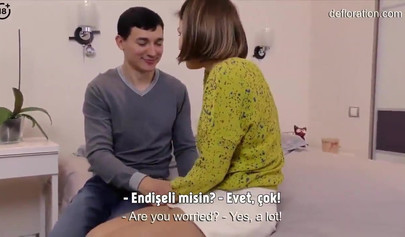 Passionate teen with a feminine tattoo loses virginity