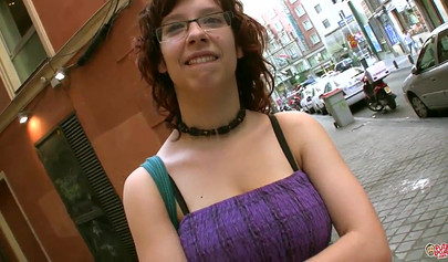 Nerdy teen uses her huge tits to pleasure a shaft