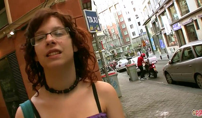 Nerdy teen uses her huge tits to pleasure a shaft