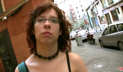 Nerdy teen uses her huge tits to pleasure a shaft