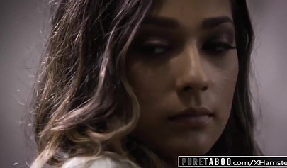 Kinky uncle Charles Dera fucking a young brunette's tight pussy