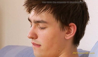 Brunette schoolgirl gives a blowjob and rides her boyfriend's cock