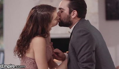 Sexy Brunette Ellie Eilish Riding Her Teachers Big Dick