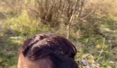 Horny Amateur German Teen Giving A Sloppy Blowjob Outdoors