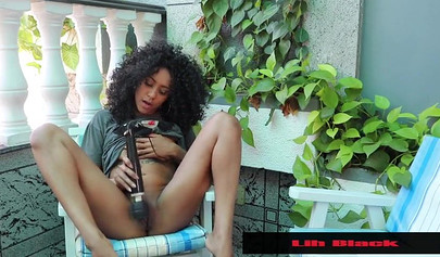 Young Ebony Girl Anyke masturbating with Vibrator