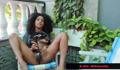Young Ebony Girl Anyke masturbating with Vibrator
