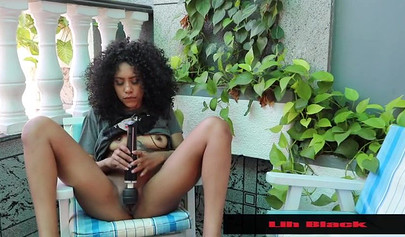 Young Ebony Girl Anyke masturbating with Vibrator