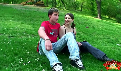 Amateur teen with pigtails gets screwed on the carpet