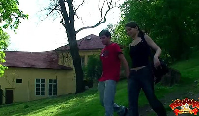 Amateur teen with pigtails gets screwed on the carpet