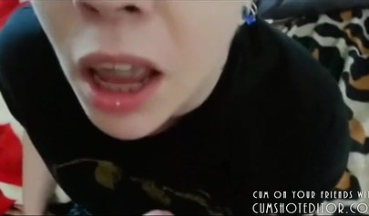 Lusty teenage nymphomaniacs swallowing jizz in cumpilation