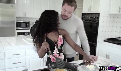 Skinny black teen Noemie Bilas has painful anal sex for the first time