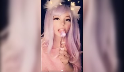 Amateur teen with big tits Belle Delphine shows her goodies in compilation