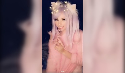 Amateur teen with big tits Belle Delphine shows her goodies in compilation