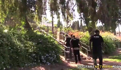 White amateur teen with big tits gets analized in a gangbang