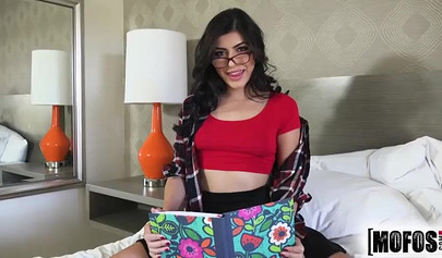 Sexy Latina teen Audrey Charlize getting screwed from behind