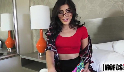 Sexy Latina teen Audrey Charlize getting screwed from behind