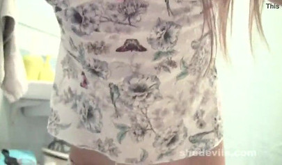 Breathtaking teen strips and plays with her vagina in the bathroom