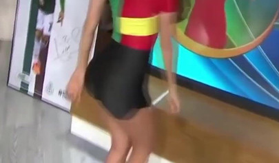 Latina weather girl Yanet Garcia teasing with her incredible body