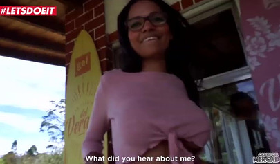 Colombian teen with big tits gets picked up on the street and fucked