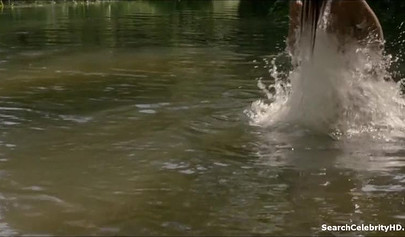 Amateur teens with big tits strip in nature and get wet